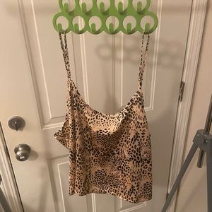 Plus Size Cami top & Skirt Set- Leopard Print